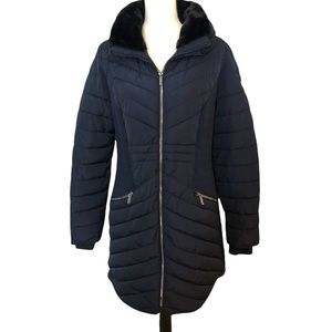 DKNY Blue navy puffer coat size M